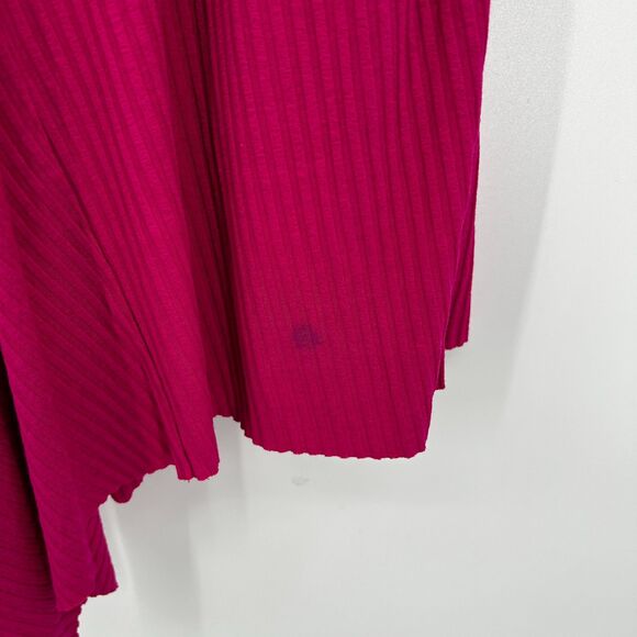 A.L.C. Pink Bea Ribbed Knit Stretch Bodycon Asymmetrical Hem Mini Dress Medium - Picture 10 of 10